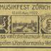 Musikfest Zürich 12. & 13. Aug. 1922 